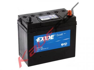 Exide Excell EB456 akkumulátor, 12V 45Ah 300A J+, japán